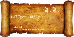 Móger Mór névjegykártya